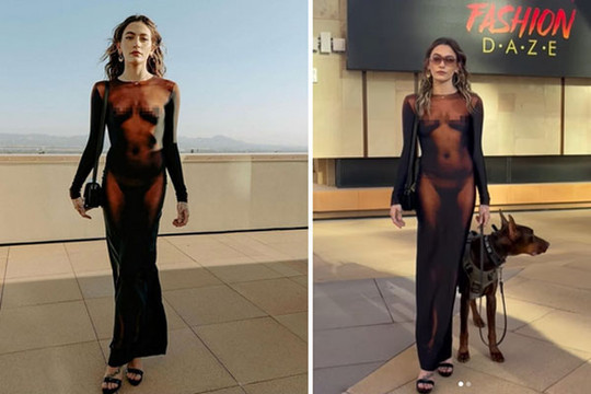 Con gái Michael Jackson diện mốt váy in hình cơ thể
