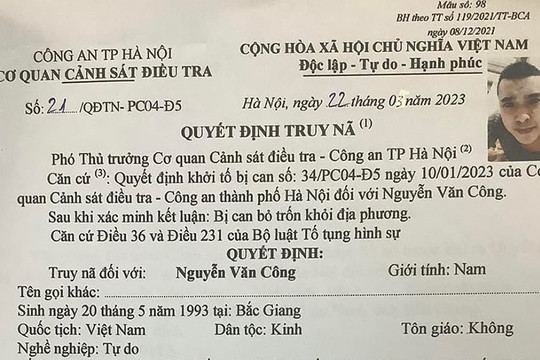 Hà Nội: Truy nã nam thanh niên 9X vận chuyển trái phép hơn 7kg ma tuý