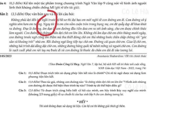 Xôn xao đề thi Văn ngôn từ nhạy cảm: Trường Lương Thế Vinh nói gì?