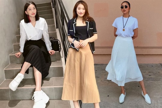 Sao Việt biến hóa trẻ trung và thanh lịch với chân váy xếp ly