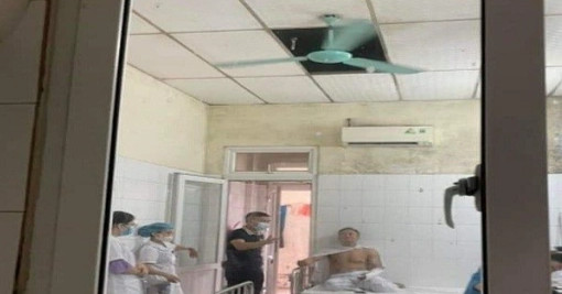 Trần thạch cao rơi xuống giường bệnh ở Bệnh viện Đa khoa tỉnh Hải Dương
