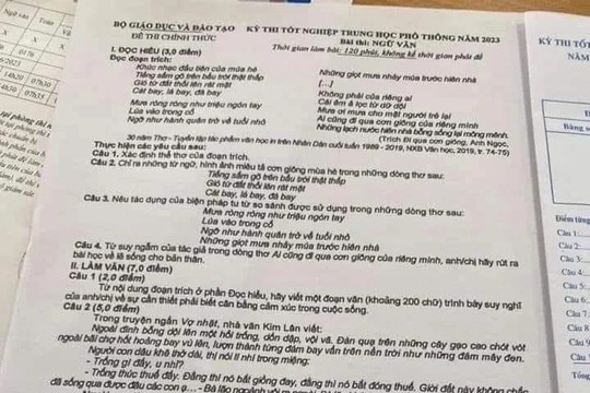 Nghi vấn lộ đề thi Ngữ văn: Bộ GD-ĐT chưa ghi nhận thông tin giải đề bên ngoài vào phòng thi