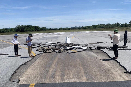 Cảng vụ Hàng không miền Bắc thông tin thêm về sự cố nứt đường băng sân bay Vinh