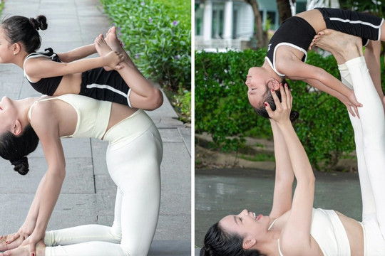 Con gái 5 tuổi hào hứng tập yoga cùng Trà Ngọc Hằng