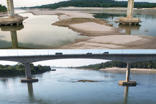 Nước sông Đà dâng cao, nhiều bãi bồi biến mất