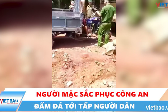 Cận cảnh: Người mặc sắc phục Công an đánh dân ở Bình Phước