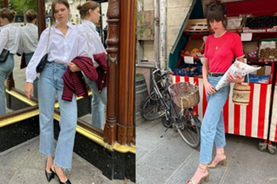 Phụ nữ Pháp diện quần jeans ống đứng theo 10 công thức thanh lịch
