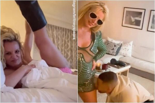 Britney tổ chức tiệc ly hôn: Bán khỏa thân và để nam giới hôn chân