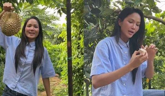 Video H'Hen Niê về quê nhặt sầu riêng bỗng gây sốt, hút 10 triệu lượt xem