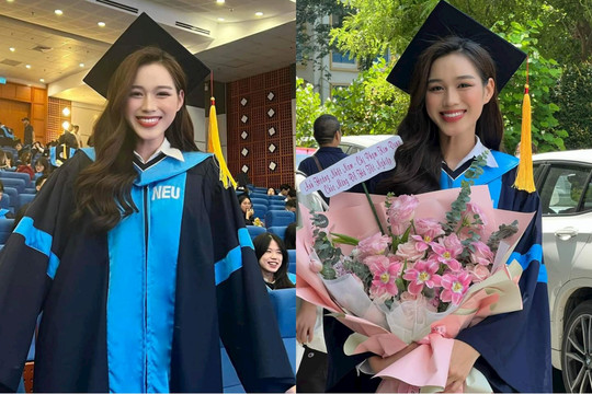 Hoa hậu Đỗ Thị Hà khoe sắc trong ngày lễ tốt nghiệp