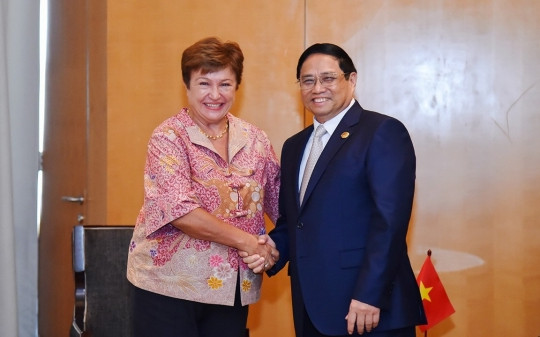 ASEAN-43: Thủ tướng Phạm Minh Chính tiếp Giám đốc điều hành IMF