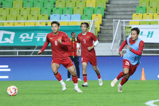 Tuyển Việt Nam làm quen sân vận động Suwon World Cup
