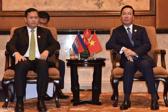 Chủ tịch nước Võ Văn Thưởng gặp Thủ tướng Campuchia Hun Manet