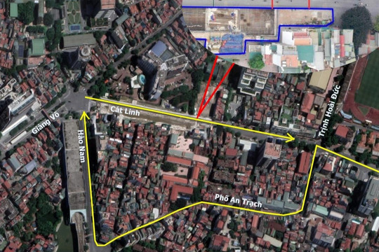 Cấm một đoạn phố Cát Linh để thi công metro Nhổn - Ga Hà Nội