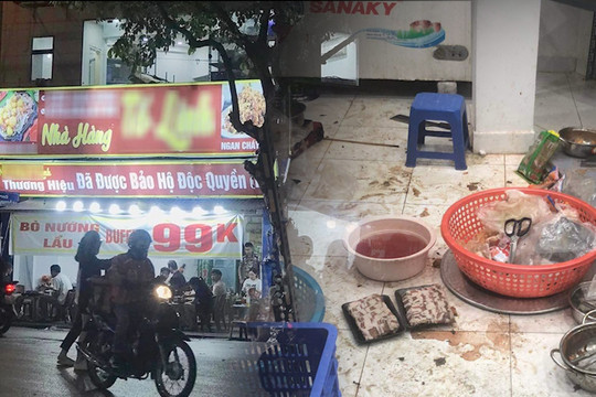 Khách tố quán buffet ở Hà Nội bẩn kinh hoàng, rau thịt vứt ngổn ngang sàn bếp