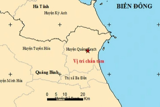 Trận động đất 4 độ richter xảy ra tại Quảng Bình