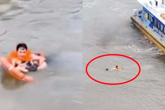 Phút 'nghẹt thở' cứu người phụ nữ nhảy cầu ở sông Sài Gòn
