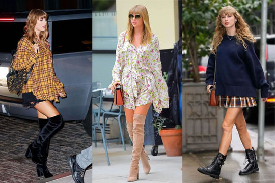 Ngắm cách Taylor Swift phối đồ với boots cao cổ, hẳn chị em liền muốn sắm ngay 1 đôi để diện mùa đông năm nay