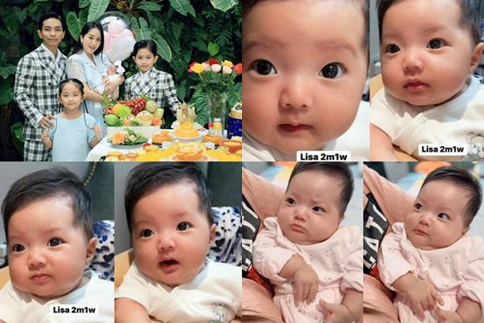 Mới 2 tháng tuổi, con gái út nhà Khánh Thi đã thay đổi rõ đường nét gương mặt