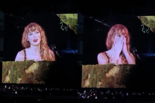 Taylor Swift khóc như mưa trên sân khấu
