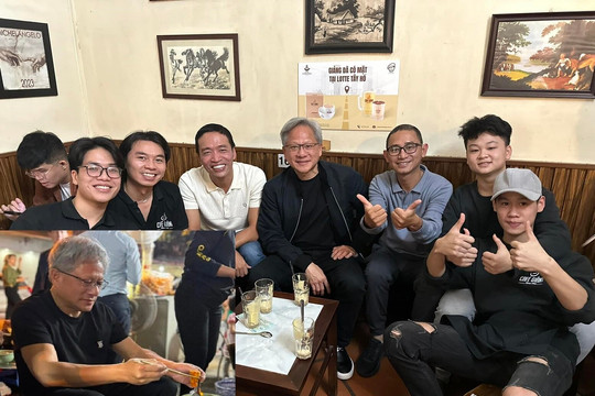 Sang Việt Nam, CEO Nvidia đi uống cafe bình dân, ăn đồ ăn vỉa hè