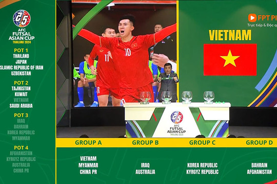 Tuyển futsal Việt Nam chung bảng Thái Lan ở giải châu Á