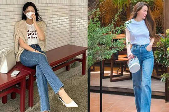 Áo thun trắng và quần jeans: Công thức luôn chuẩn mốt, phụ nữ ngoài 40 tuổi mặc lên cực trẻ trung