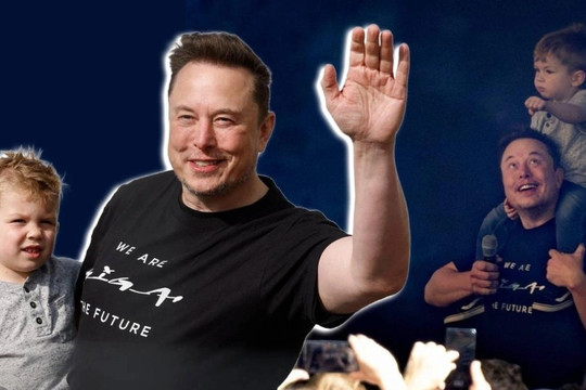 Tỷ phú Elon Musk gây sốt với hình ảnh 'bố đảm': Vừa làm việc, vừa trông con