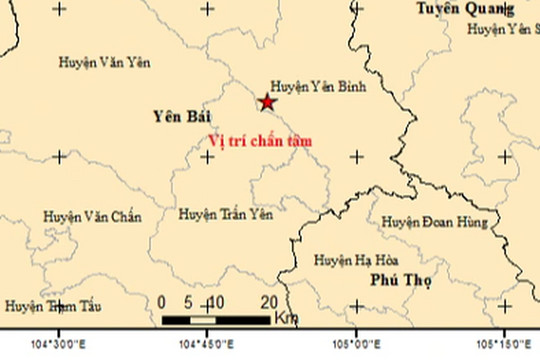 Động đất 3,0 độ ở Yên Bái