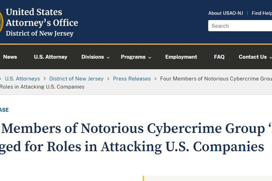 Bốn người Việt bị Mỹ cáo buộc hack vào hệ thống máy tính, lừa đảo