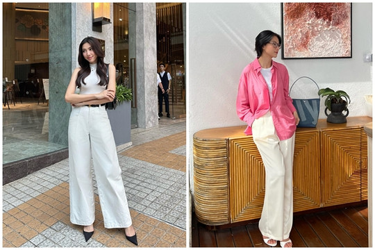 Tham khảo các mỹ nhân Việt 3 mẫu quần ống rộng giúp mặc đẹp suốt mùa hè