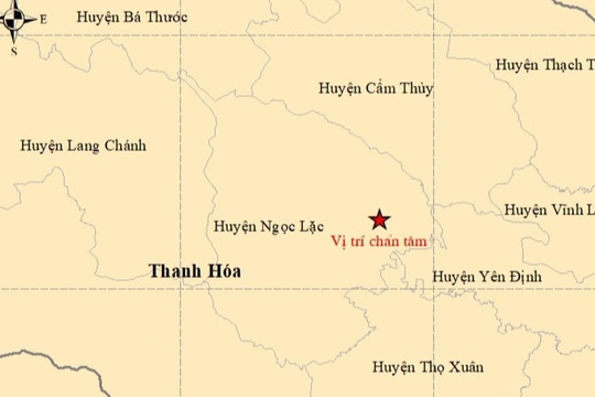 Động đất 4,1 độ tại Thanh Hóa