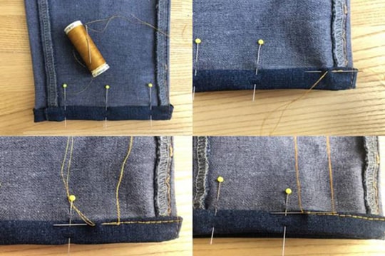 Mẹo lên gấu quần jeans không cần cắt