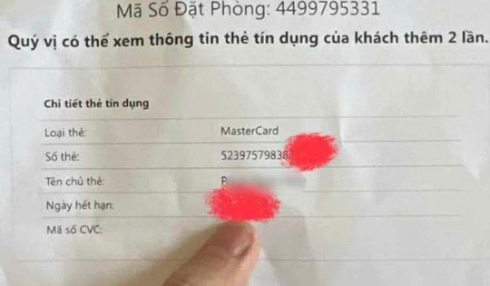 Chủ thẻ tín dụng tá hỏa vì lộ thông tin khi đặt phòng khách sạn