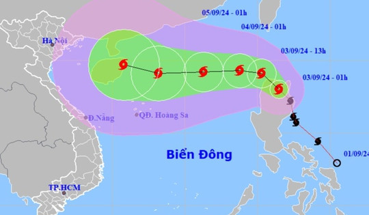 Bão Yagi khả năng giật cấp 16, di chuyển rất nhanh hướng vào Biển Đông