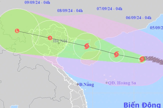 Bão Yagi mạnh lên cấp 15, giật trên cấp 17 và có thể thành siêu bão