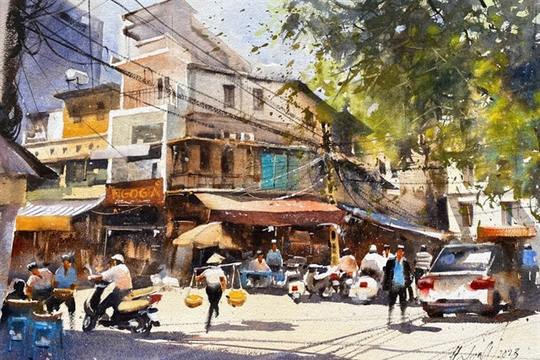 Watercolour exhibition conveys the life of Hà Nội