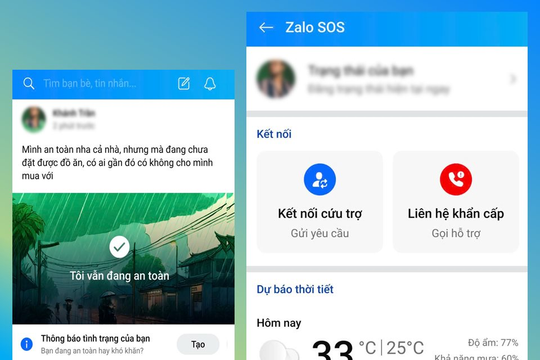 Zalo bật tính năng SOS hỗ trợ khẩn cấp người dân bị ảnh hưởng bởi siêu bão