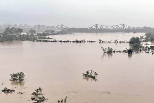 Red River floods exceed Alert Level 2, disaster risk elevated in Hà Nội