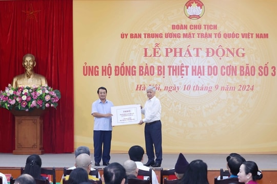 Việt Nam Fatherland Front Central Committee receives VNĐ1.65 trillion in Typhoon Yagi