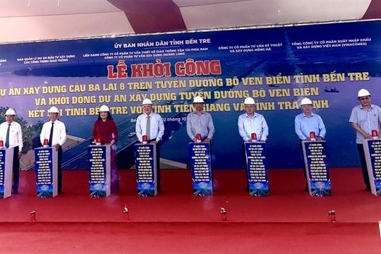 Work starts on $100-million inter-provincial coastal road in Mekong Delta