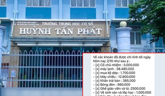 Thực hư một lớp ở TP.HCM thu quỹ 70 triệu đồng, sau 1 tháng chi hết gần 66 triệu đồng, Hiệu trưởng nói gì?