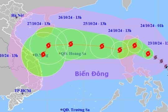 Bão Trà Mi có thể chuyển hướng khi đến gần bờ nước ta