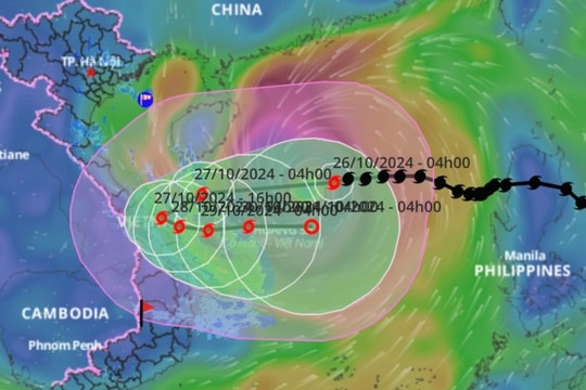 Bão Trà Mi tăng lên cấp 11, giật cấp 14 và đang tiến vào vùng biển nước ta