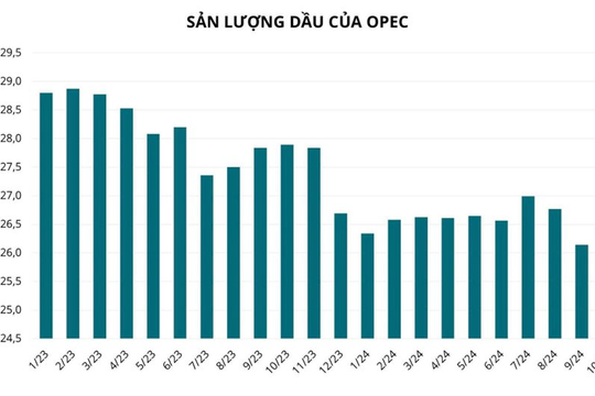 Sản lượng dầu thô của OPEC tăng trưởng trở lại trong tháng 10