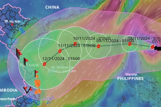 Bão Yinxing mạnh lên cấp 15, giật trên cấp 17 và liên tục đổi hướng