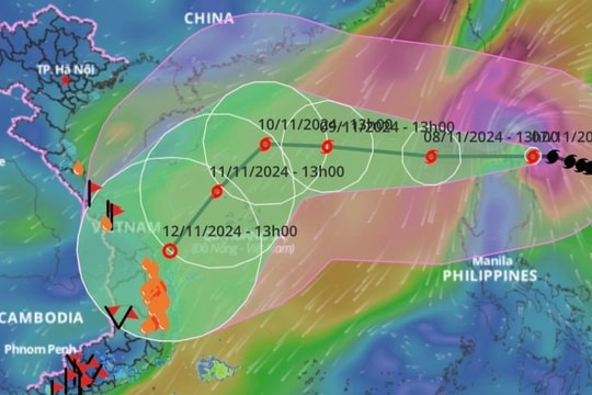 Bão Yinxing sẽ đi vào Biển Đông và giật cấp 17 vào ngày mai