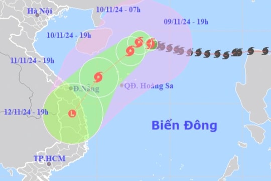 Bão Yinxing tăng lên cấp 15