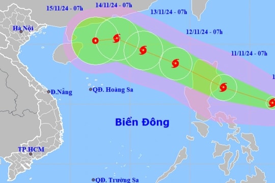 Cơn bão Toraji xuất hiện và sắp đi vào Biển Đông