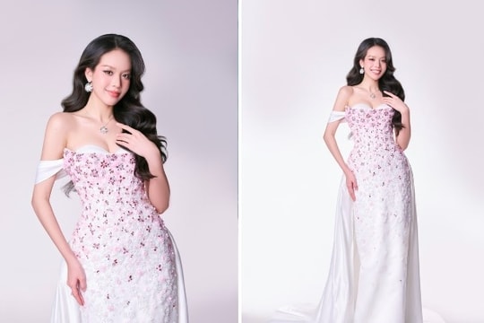 Thanh Thuy reveals evening gown for Miss International finale